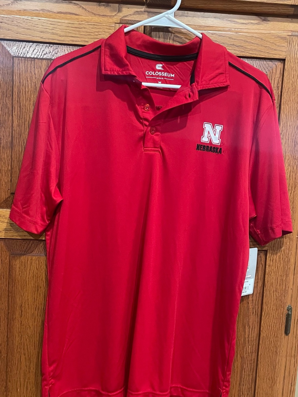 Colosseum Men’s Red Nebraska Polo with Black Trim